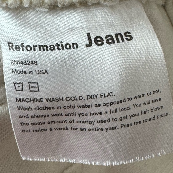 Reformation Jeans Women's Eloise Size 29 Ivory High Rise Wide Leg Jean READ - Picture 11 of 16